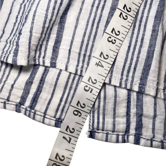 Max Studio Denim/Gray and White Striped Blouse - Picture 12 of 13